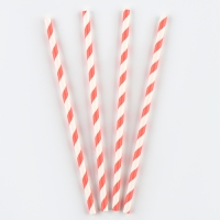 Трубочка для коктейля &laquo;Спираль&raquo;, набор 25 шт., цвет бело-розовый
