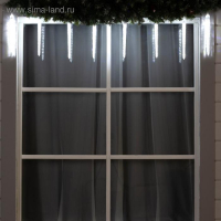 Гирлянда &laquo;Сосульки рифленые&raquo; 2.5 &times; 0.3 м, IP65, прозрачная нить, 192 LED, свечение белое с эффектом стекания, 12 В