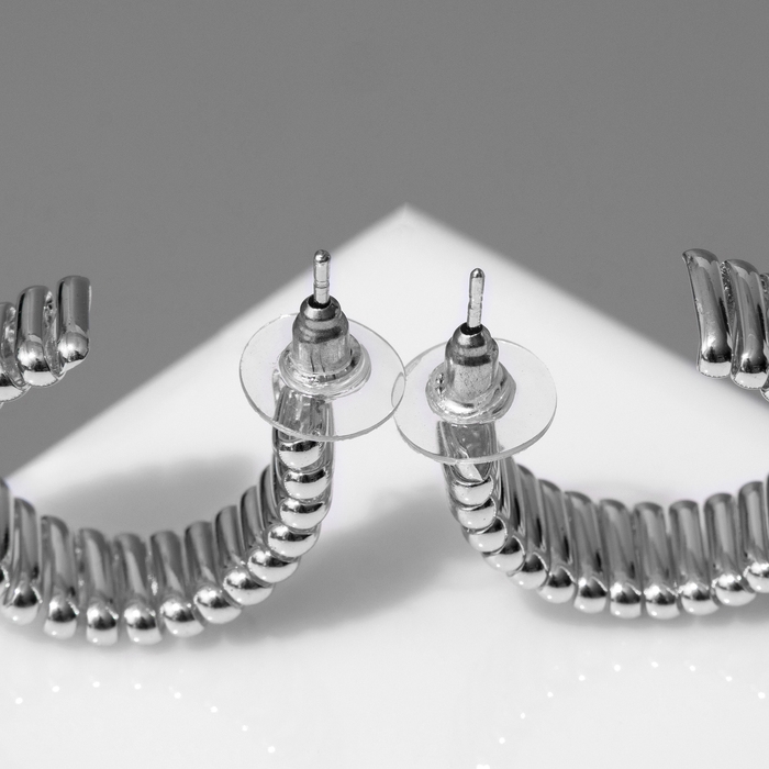 Серьги металл &laquo;Геометрия&raquo; дорожка акары, мини, цвет серебро, d=2,2 см