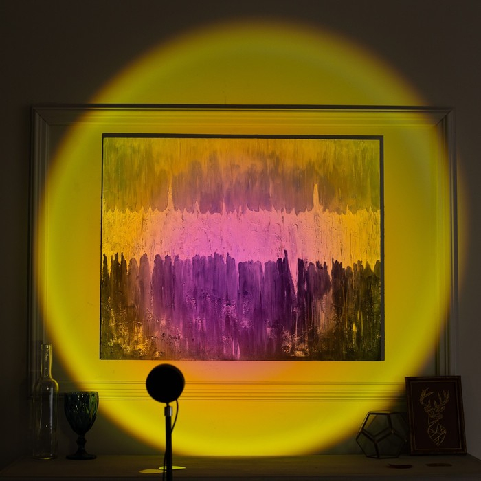 Световой прибор &laquo;Закат&raquo; на ножке, 5 картриджей, свечение тёплое белое, 5 В