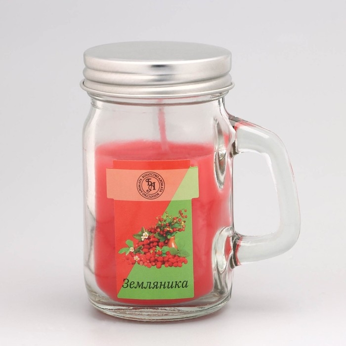 Свеча ароматическая в банке "Земляника", 7,2 х 8,5 см, 190 г