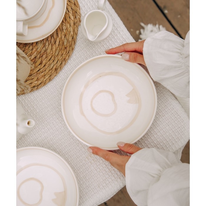 Набор тарелок фарфоровых глубоких SL Home &laquo;Гато&raquo;, 750 мл, d=18,5 см, цвет белый