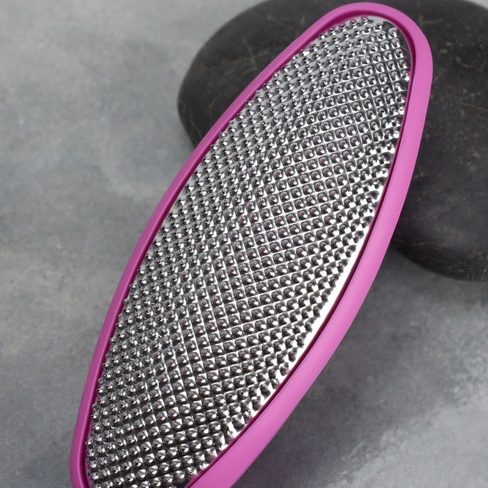 Пилка для пяток, двусторонняя, металлическая/наждачная, 8,5 см, цвет МИКС Пилка для пяток, двусторонняя, металлическая/наждачная, 8,5 см, цвет МИКС