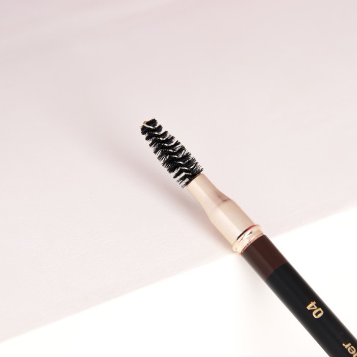 Карандаш для бровей Kiki, с щеточкой, тон 04 (тёмно-коричневый)