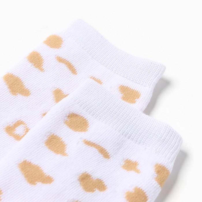 Носки махровые женские, цвет белый/леопард, р-р 23-24