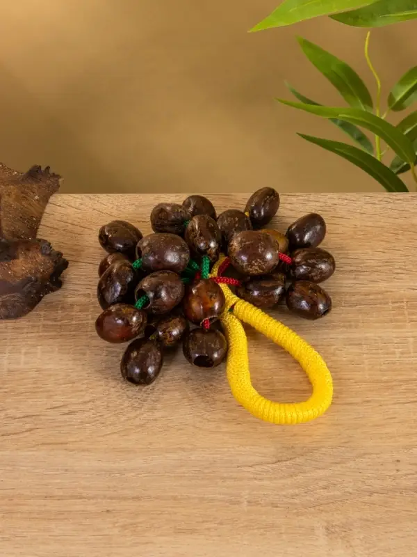 Сувенирный музыкальный инструмент "Погремушка" орех кемири, 16х10х3 см, МИКС