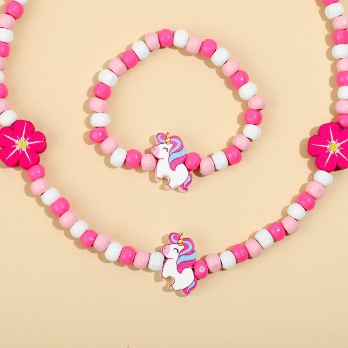 Бижутерия &laquo;Волшебной девчуле&raquo; набор для девочек: браслет и бусы, 7 х 9 см