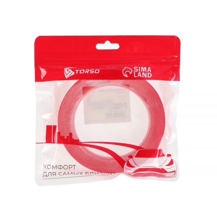 Клейкая лента TORSO, прозрачная, двусторонняя, акриловая, 15 мм х 5 м