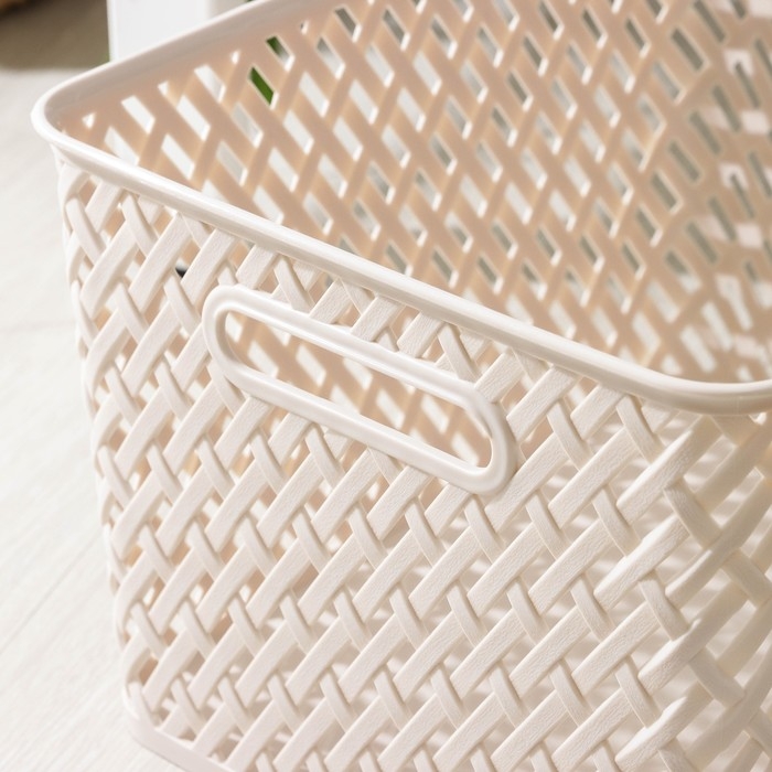 Корзина для хранения &laquo;Плетёнка&raquo;, 35&times;29&times;22.5 см, бежевая