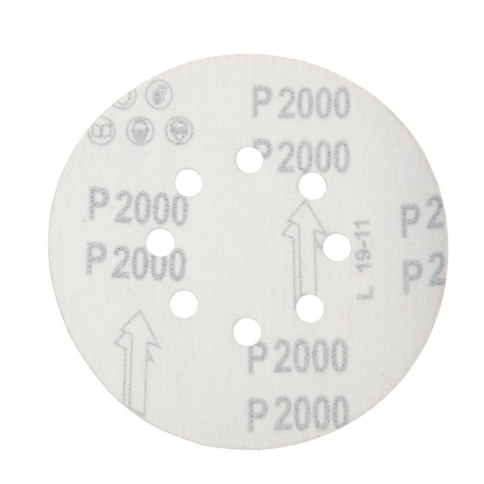 Круг абразивный шлифовальный под Круг абразивный шлифовальный под "липучку" ТУНДРА, перфорированный, 150 мм, Р2000, 5 шт.