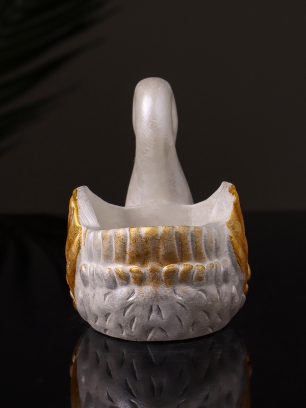 Кашпо "Лебедь" 9х10х6 см, перламутр