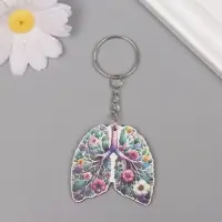 Брелок дерево "Лёгкие. Цветы" 4,2х4,4х0,3 см