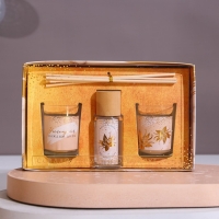 Диффузор ароматический и свечи интерьерные &laquo;Наслаждайся каждым днем&raquo;, аромат ваниль, 20 х 12,5 х 5 см.