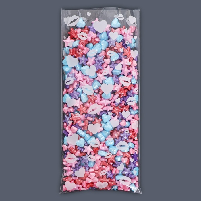 Пакет фасовочный БОПП, "Поцелуи" 9*19 см набор 50 шт