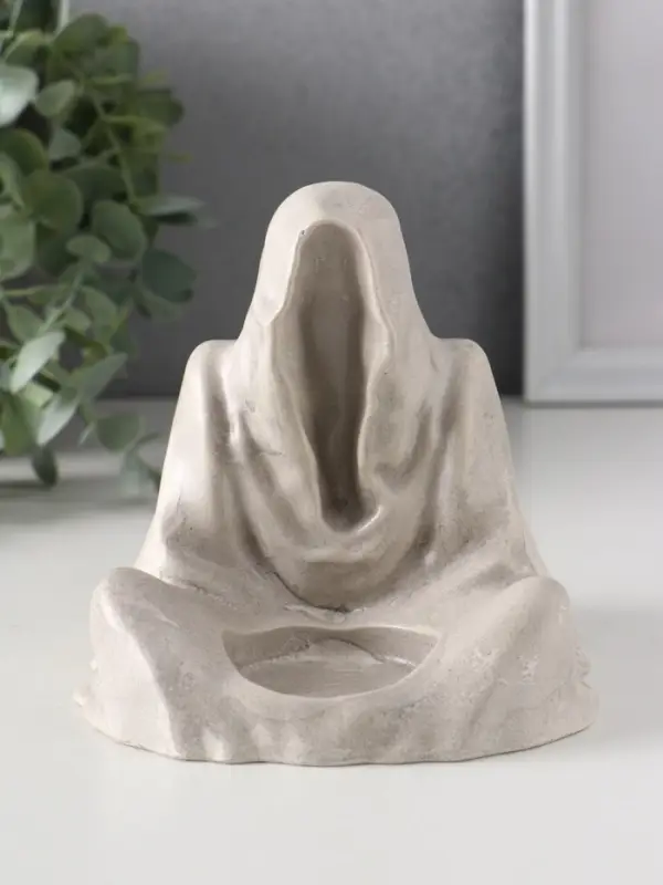 Подсвечник &laquo;Безликий&raquo;, 11&times;11&times;11.5 см, серый