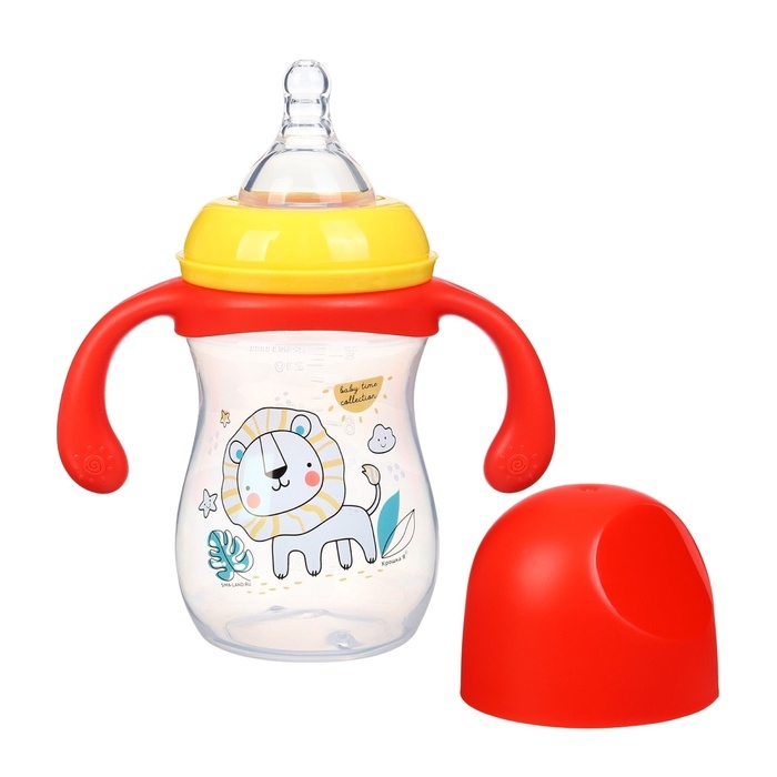 Бутылочка для кормления Крошка Я &laquo;Baby time collection&raquo;, широкое горло, от 6 мес., 240 мл, цвет красный