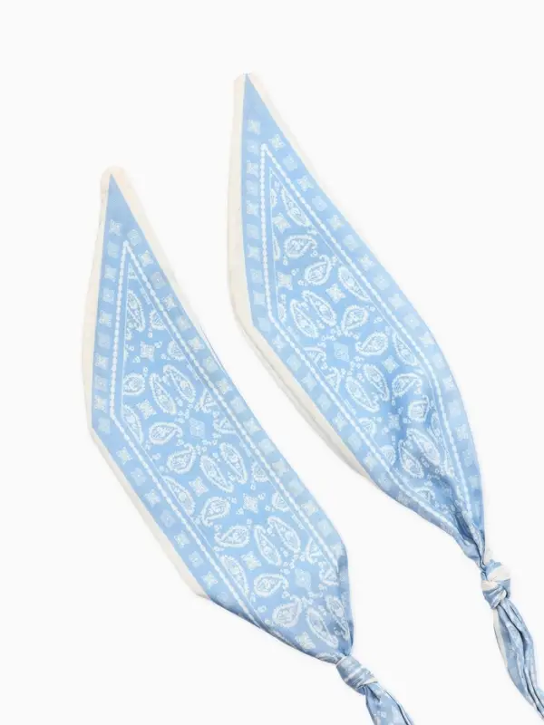 Колье-чокер на платке "Стиль". цвет голубой с золотом