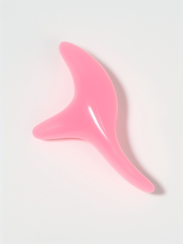 Массажер д/лица смола Гуаша Бумеранг 12*6*3,5см розовый пакет QF