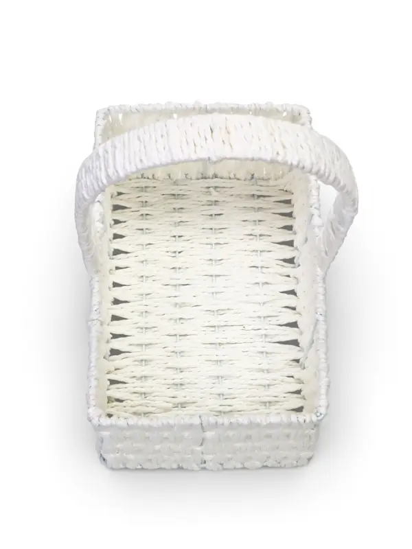 Набор корзин 3 шт пластик 25х16х11 22х13х9 19х10х7,5 см ручка h=10 см белый квадрат