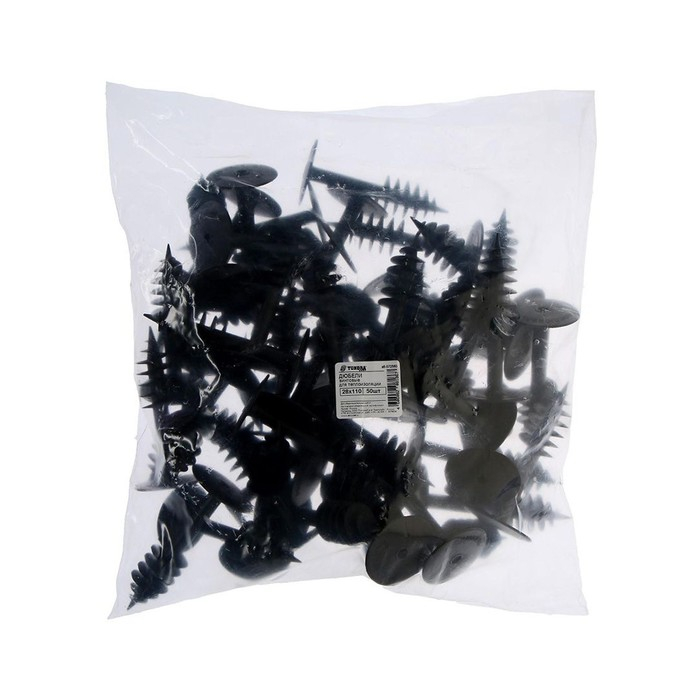 Дюбель "ТУНДРА krep", для теплоизоляции, винтовой, 28x110 мм, 50 шт