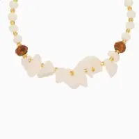 Браслет, длина 16 см, цв. белый, золотой