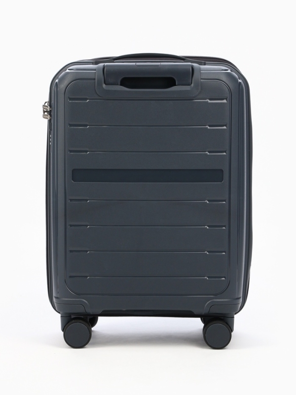 Чемодан 20", PP, 38*22*56, отд на молнии, код замок, 4 колеса, серый