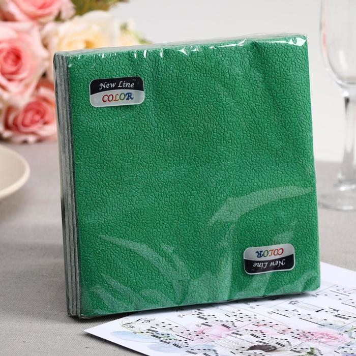 Салфетки бумажные New line FRESCO &laquo;Тёмно-зеленый&raquo;, 2 слоя, 33*33 см, 20 шт.