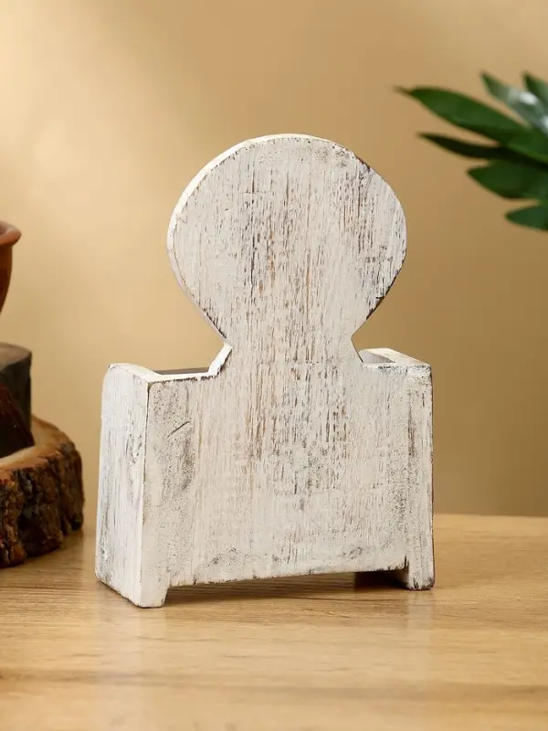 Календарь настольный "Морская ракушка" дерево 11х5х14 см, цв. бело-золотой