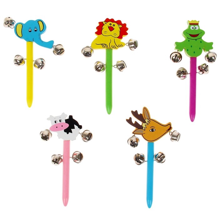 Погремушка с бубенцами Погремушка с бубенцами "Звери", МИКС