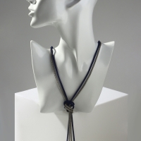 Бусы 2 нити &laquo;Трансформер&raquo; (несколько способов носки), цвет сине-серебряный, 118 см