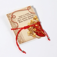 Браслет-оберег &laquo;Красная нить&raquo; денежное дерево, цвет чернёное серебро, 20 см