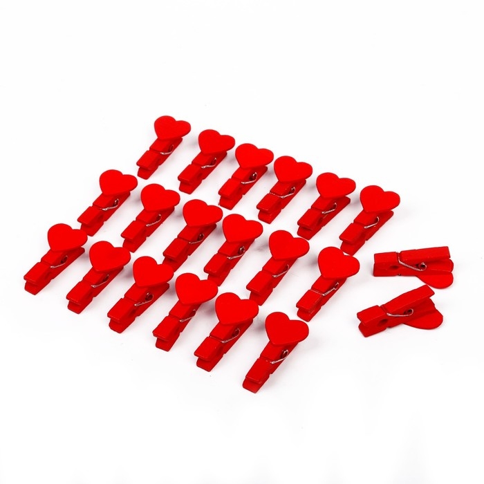 Набор декоративных прищепок &laquo;Сердечки&raquo; набор 20 шт.