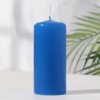 Свеча - цилиндр, 5х11,5 см, 25 ч, 175 г, синяя