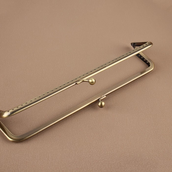 Фермуар пришивной «Прямоугольник», 20 × 6 см, цвет бронзовый Фермуар пришивной «Прямоугольник», 20 × 6 см, цвет бронзовый