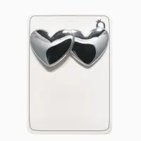 Серьги пластик "Сердце", цвет серебро