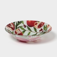 Столовый сервиз Доляна &laquo;Гранат&raquo;, 19 предметов: салатник 1 шт, тарелка десертная 6 шт, тарелка обеденная 6 шт, тарелка суповая 6 шт, стекло, рисунок