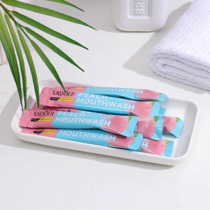 Набор ополаскивателей для рта в стиках со вкусом персика, 20шт по 10 мл Набор ополаскивателей для рта в стиках со вкусом персика, 20шт по 10 мл