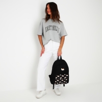 Рюкзак школьный текстильный &laquo;Уточки&raquo;, с карманом, цвет чёрный