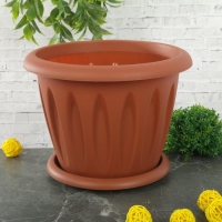 Горшок с поддоном &laquo;Фелиция&raquo;, 3,6 л, цвет терракотовый