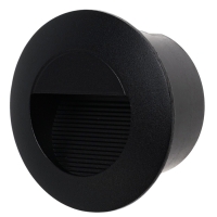 Встраиваемый светильник для лестницы, IP65, 3 Вт, 4000К, 50х50, круг, черный Встраиваемый светильник для лестницы, IP65, 3 Вт, 4000К, 50х50, круг, черный