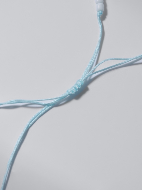 Браслет-оберег «Глазик» на нити, рука счастья Хамса, голубой в серебре Браслет-оберег «Глазик» на нити, рука счастья Хамса, голубой в серебре