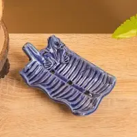 Мыльница "Геккон" керамика, цв. синий, 12х7х3 см