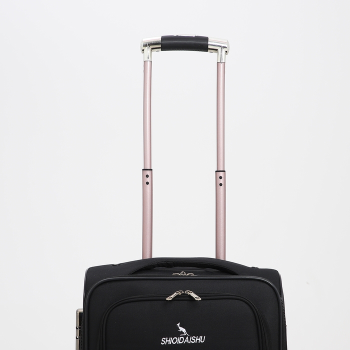 Чемодан малый 33 л (S), отдел на молнии, с расширением, кодовый замок, 3 колеса, 2 наружных кармана, цвет чёрный