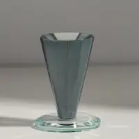 Подсвечник стекло на 1 свечу "Пирамида с гранями" прозрачный d=7 см 7х7х9,5 см