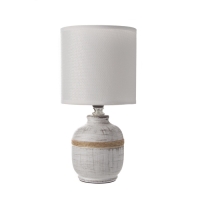 Настольная лампа с абажуром RISALUX &laquo;Шарлотта&raquo;, Е14, 40 Вт, бело-чёрный, 13&times;13&times;27 см