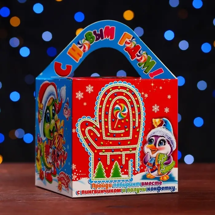 Подарочная новогодняя коробка &laquo;Изумрудная парочка&raquo; , кубик большой 12&times;12&times;12 см