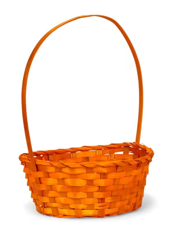 Набор корзин 3 шт 22х18x10 24х19x10 27х21x10 см ручка h=24/26/28 см оранжевый