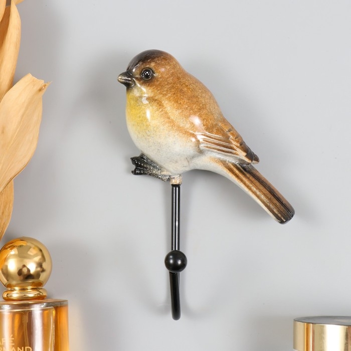 Крючок декоративный полистоун лак "Воробышек" 9,5х4х15 см