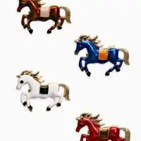 Брошь "Лошадь" малая, скакун, МИКС в золоте (неделимая фасовка 12 шт. цена за шт.)