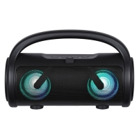 Портативная колонка Boom, 10 Вт, 1200 мАч, BT, FM, подсветка, черная